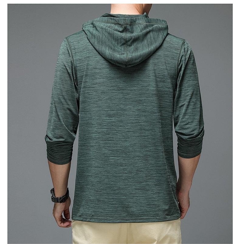 Men's Premium Hooded Long Sleeve T-Shirt for Versatile Casual Wear - Vogue Aura