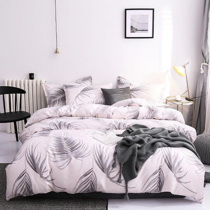 Modern Geometric Antibacterial Duvet Cover Set with 2 Pillowcases - 3-Piece Bedding Ensemble - Vogue Aura