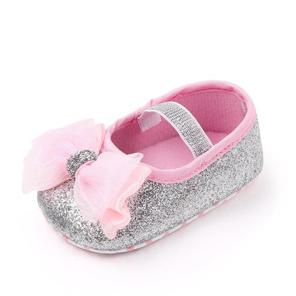 Newborn Princess Shoes Baby Shoes Soft Soled Baby Shoes Bow Princess Shoes Single Shoes - Vogue Aura