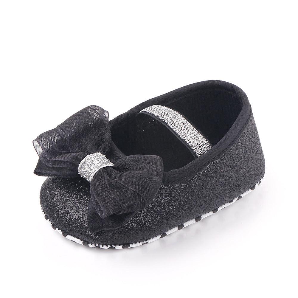 Newborn Princess Shoes Baby Shoes Soft Soled Baby Shoes Bow Princess Shoes Single Shoes - Vogue Aura