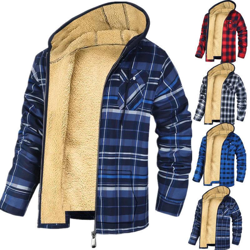 Plaid Oversized Cotton-Padded Jacket for Effortless Style - Vogue Aura