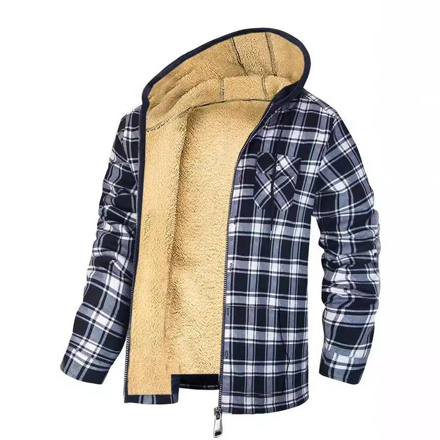 Plaid Oversized Cotton-Padded Jacket for Effortless Style - Vogue Aura