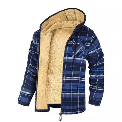 Plaid Oversized Cotton-Padded Jacket for Effortless Style - Vogue Aura