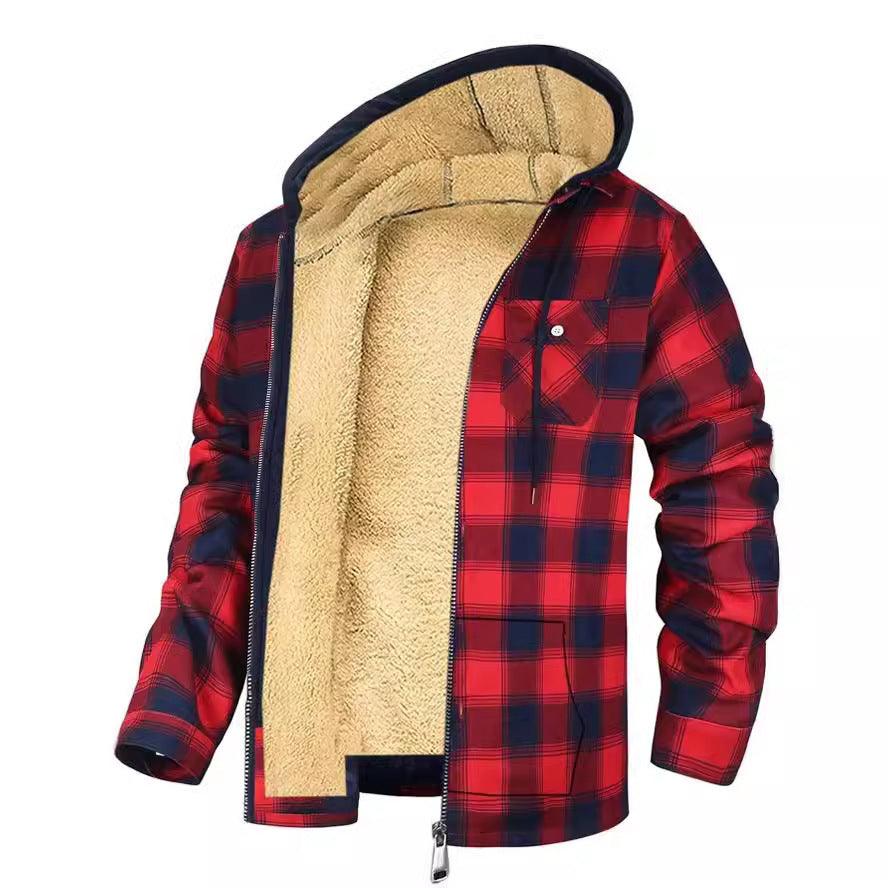 Plaid Oversized Cotton-Padded Jacket for Effortless Style - Vogue Aura