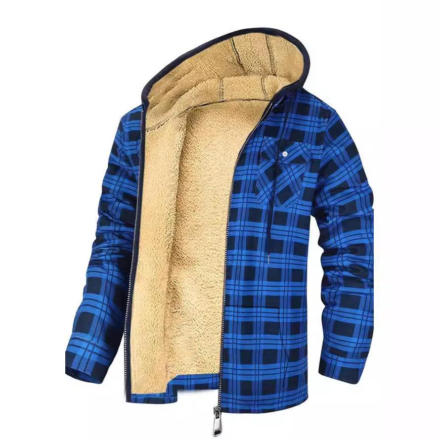 Plaid Oversized Cotton-Padded Jacket for Effortless Style - Vogue Aura