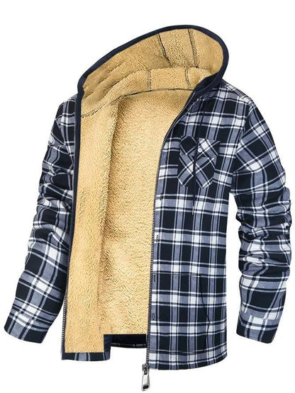 Plaid Oversized Cotton-Padded Jacket for Effortless Style - Vogue Aura