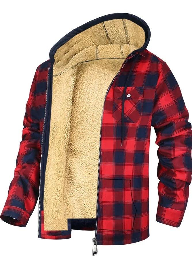 Plaid Oversized Cotton-Padded Jacket for Effortless Style - Vogue Aura