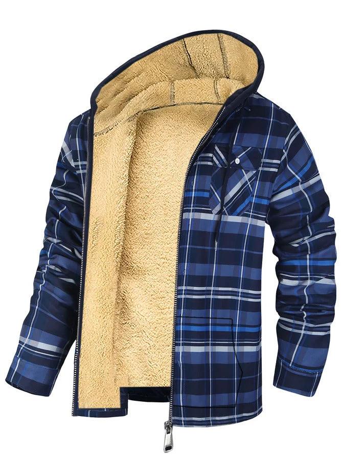 Plaid Oversized Cotton-Padded Jacket for Effortless Style - Vogue Aura