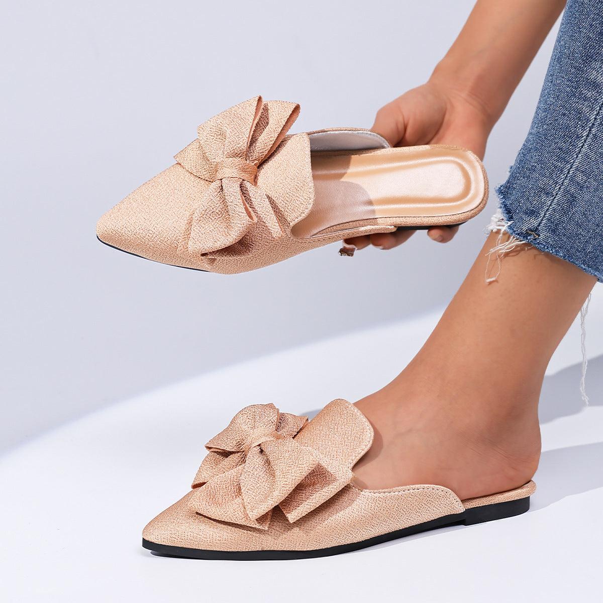 Plus Size Women's Trendy Bow Beach Slippers Sandals - Vogue Aura