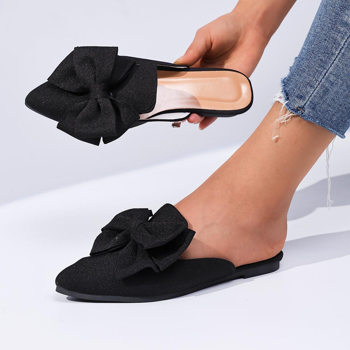 Plus Size Women's Trendy Bow Beach Slippers Sandals - Vogue Aura