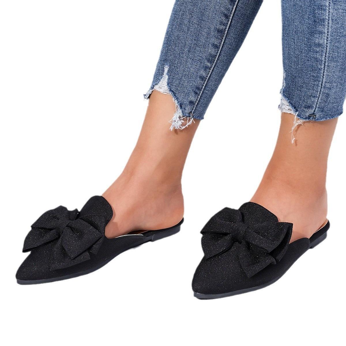 Plus Size Women's Trendy Bow Beach Slippers Sandals - Vogue Aura