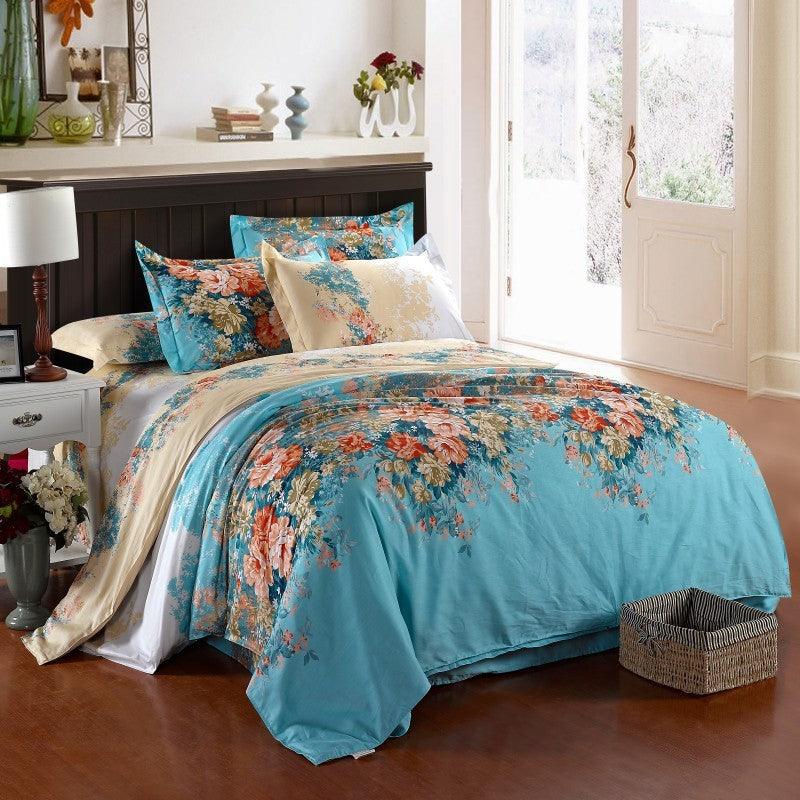 Luxurious Cotton Four-Piece Bedding Set - Vogue Aura