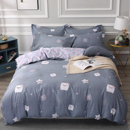 Luxurious Cotton Four-Piece Bedding Set - Vogue Aura