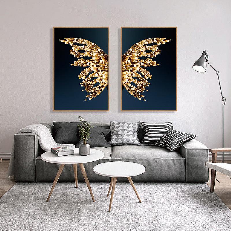 Radiant Golden Butterfly Wings Art Print - Vogue Aura