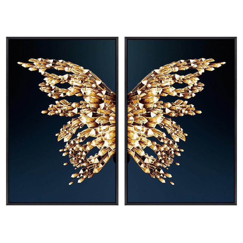 Radiant Golden Butterfly Wings Art Print - Vogue Aura