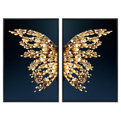 Radiant Golden Butterfly Wings Art Print - Vogue Aura