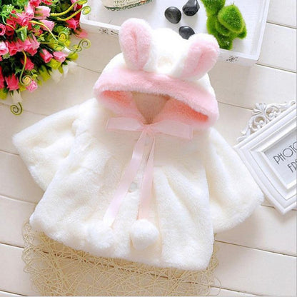 Samantha Rabbit Hood Coat - Vogue Aura