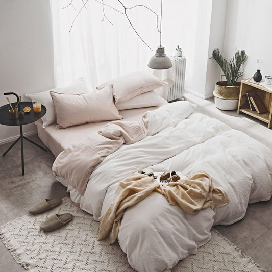 Scandinavian-Style Soft Washed Cotton Bedding Collection for Students - Vogue Aura