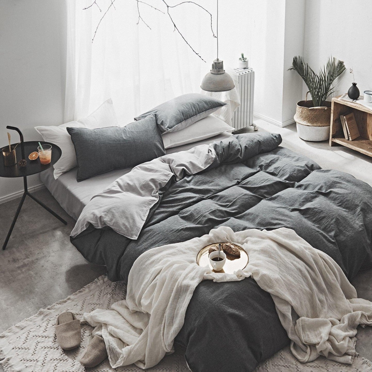 Scandinavian-Style Soft Washed Cotton Bedding Collection for Students - Vogue Aura