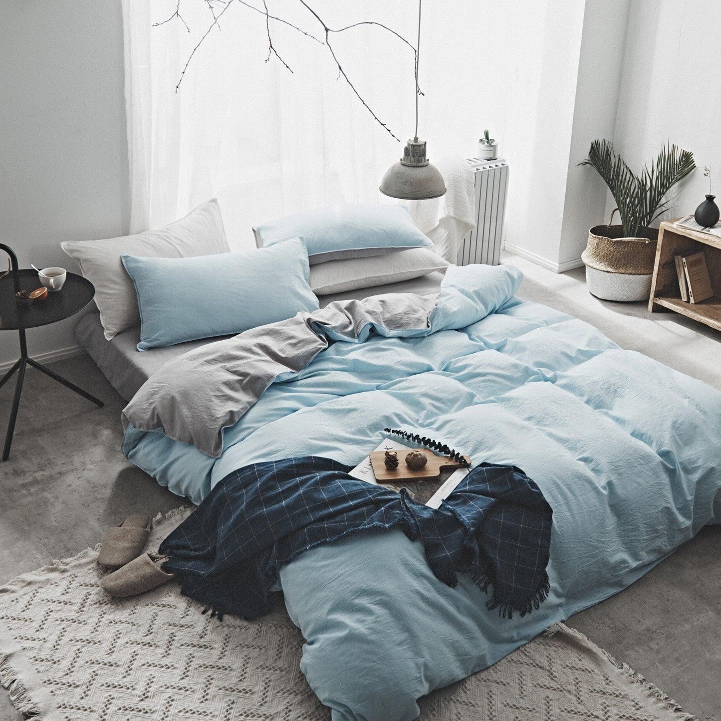 Scandinavian-Style Soft Washed Cotton Bedding Collection for Students - Vogue Aura