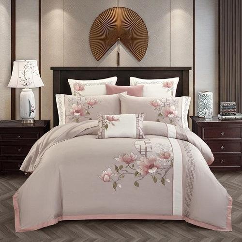 Serene Harmony Chinese-Inspired Cotton Bedding Collection - Vogue Aura