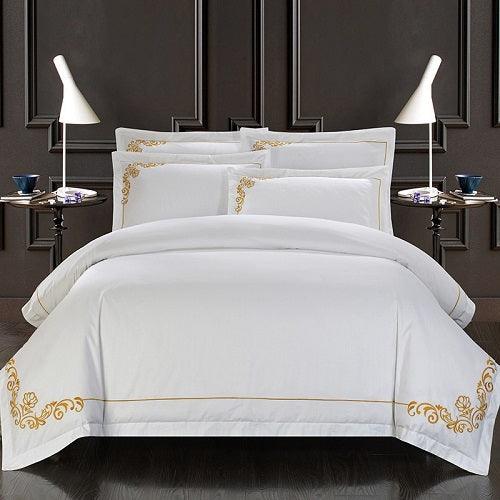 Serenity Sleep: Elegant 4-Piece Cotton Bed Linen Collection - Vogue Aura