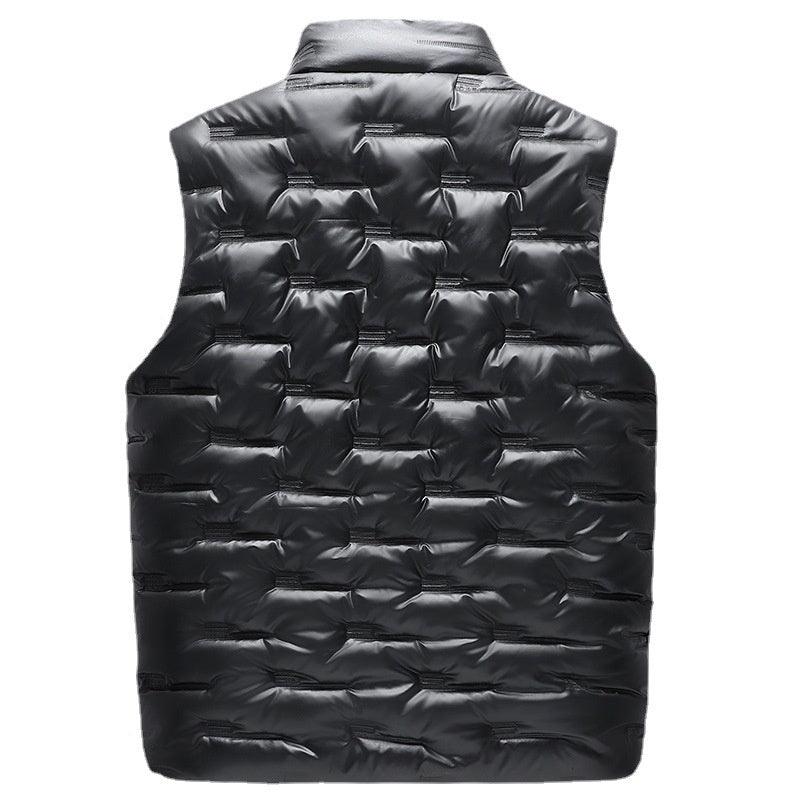 Sleek Men's Casual Glossy Down Vest for Ultimate Comfort - Vogue Aura