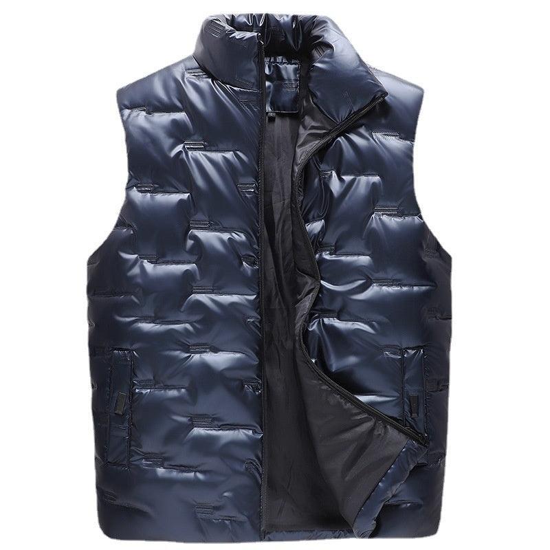 Sleek Men's Casual Glossy Down Vest for Ultimate Comfort - Vogue Aura