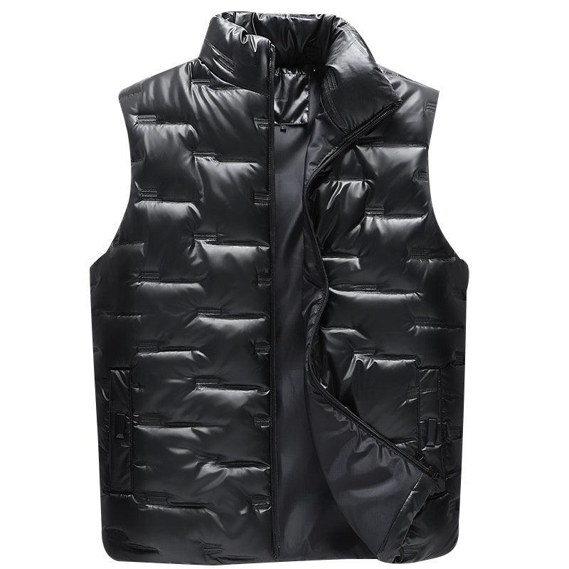 Sleek Men's Casual Glossy Down Vest for Ultimate Comfort - Vogue Aura