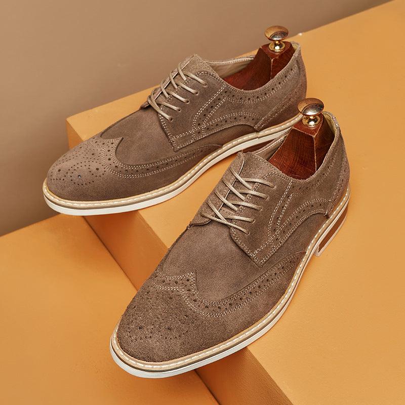 Sophisticated Genuine Leather Brogue Shoes for Modern Men - Vogue Aura