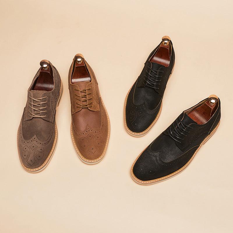 Sophisticated Genuine Leather Brogue Shoes for Modern Men - Vogue Aura