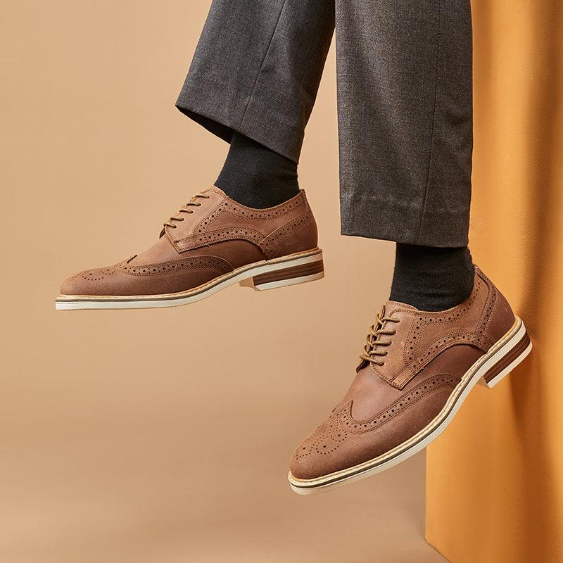 Sophisticated Genuine Leather Brogue Shoes for Modern Men - Vogue Aura