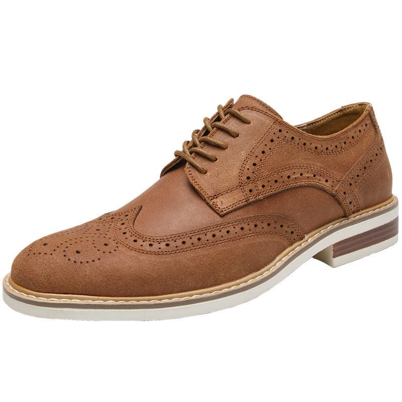 Sophisticated Genuine Leather Brogue Shoes for Modern Men - Vogue Aura