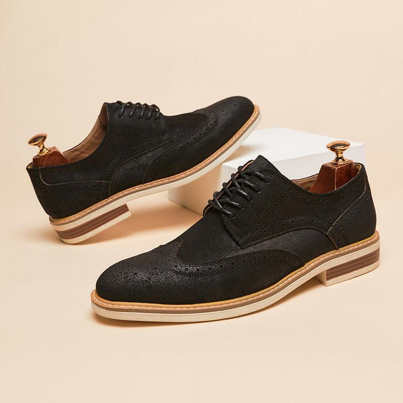 Sophisticated Genuine Leather Brogue Shoes for Modern Men - Vogue Aura