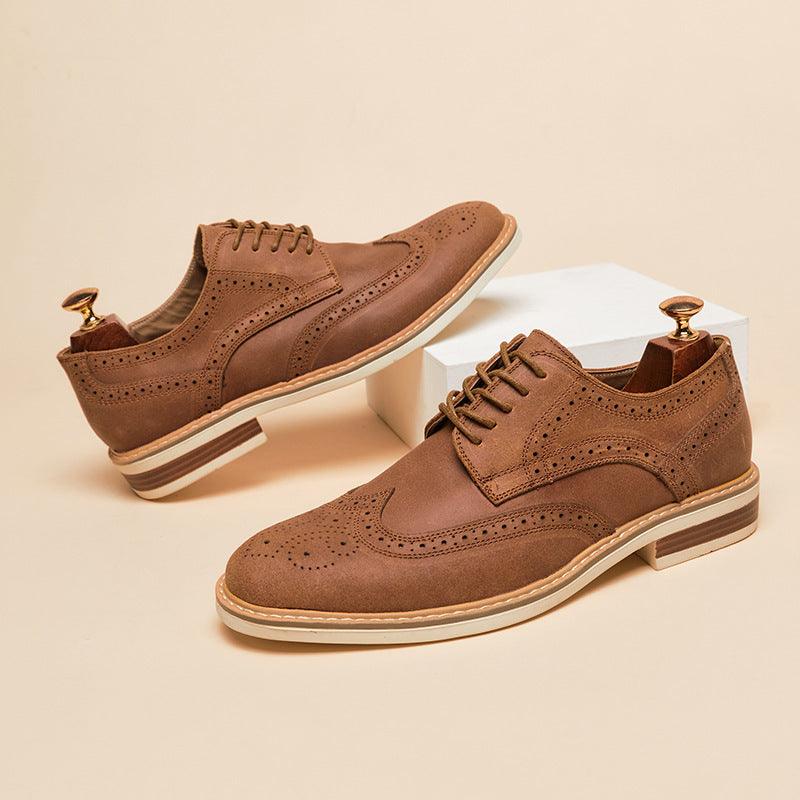 Sophisticated Genuine Leather Brogue Shoes for Modern Men - Vogue Aura