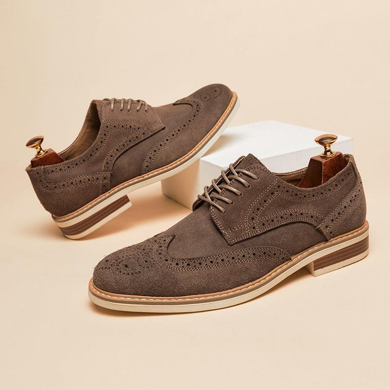 Sophisticated Genuine Leather Brogue Shoes for Modern Men - Vogue Aura