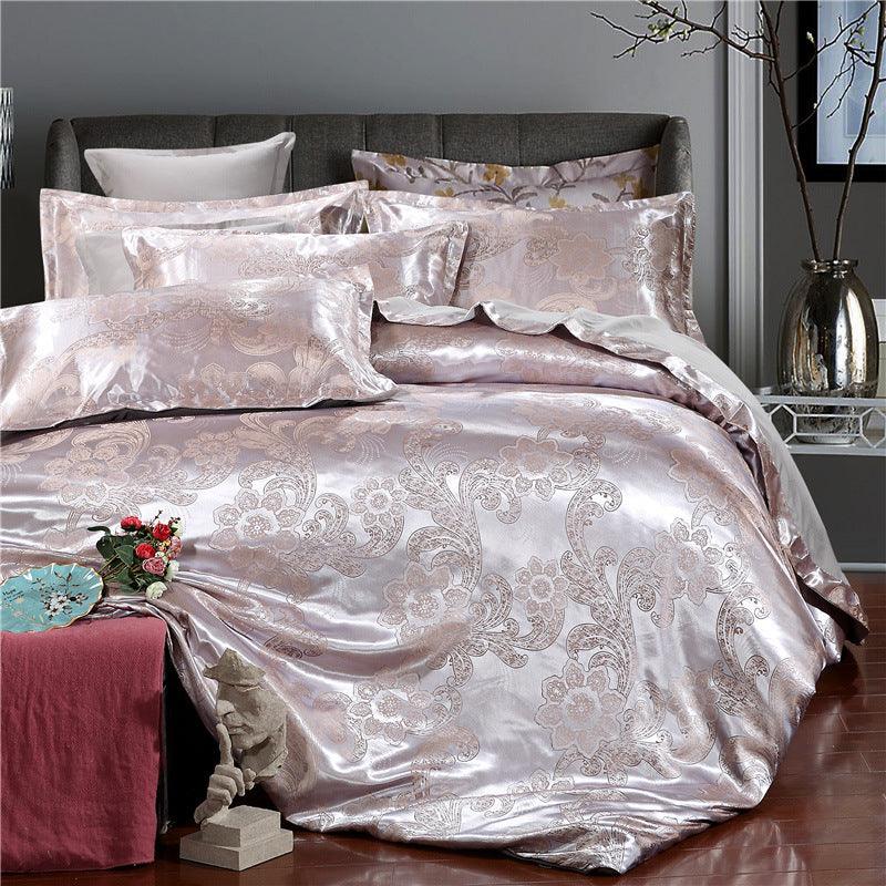 Elegant Jacquard Bedding Ensemble - Vogue Aura