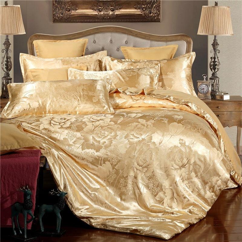 Elegant Jacquard Bedding Ensemble - Vogue Aura