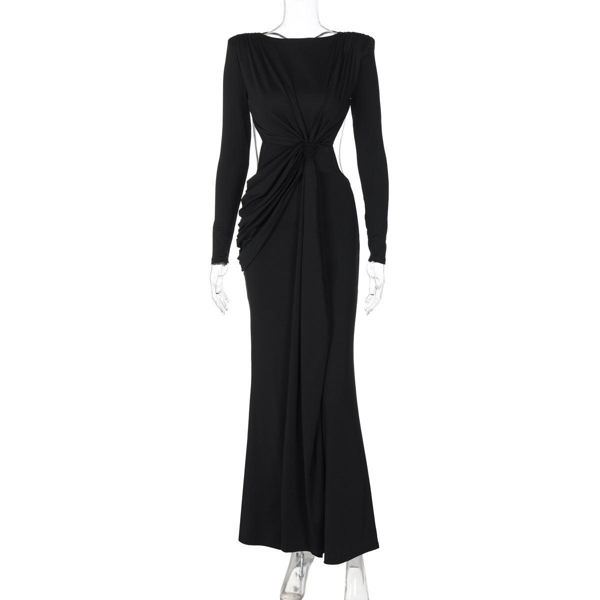 Sophisticated Long Sleeve Bodycon Dress for Timeless Elegance - Vogue Aura