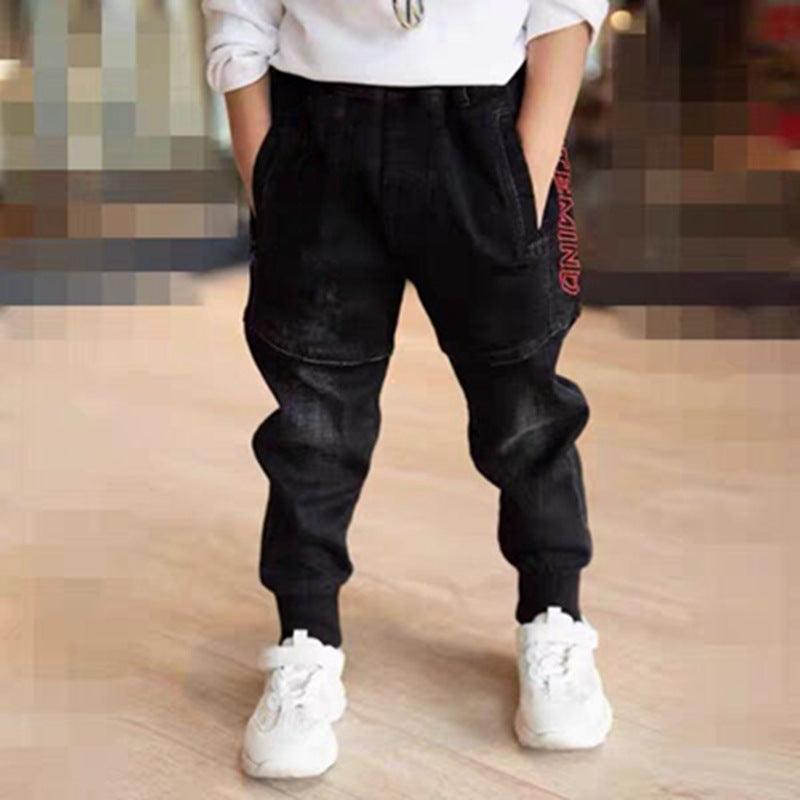 Stylish Black Denim Pants for Active Boys - Perfect for Spring and Autumn! - Vogue Aura