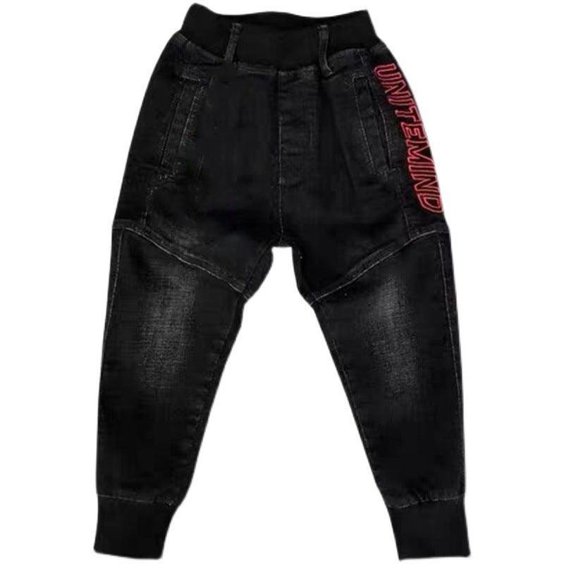 Stylish Black Denim Pants for Active Boys - Perfect for Spring and Autumn! - Vogue Aura