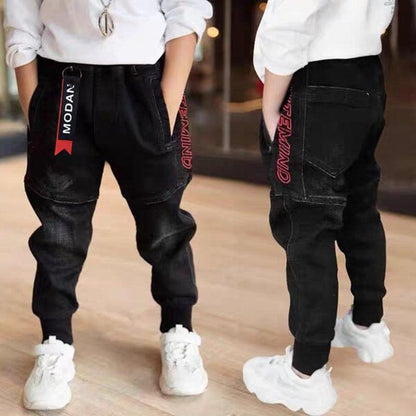 Stylish Black Denim Pants for Active Boys - Perfect for Spring and Autumn! - Vogue Aura