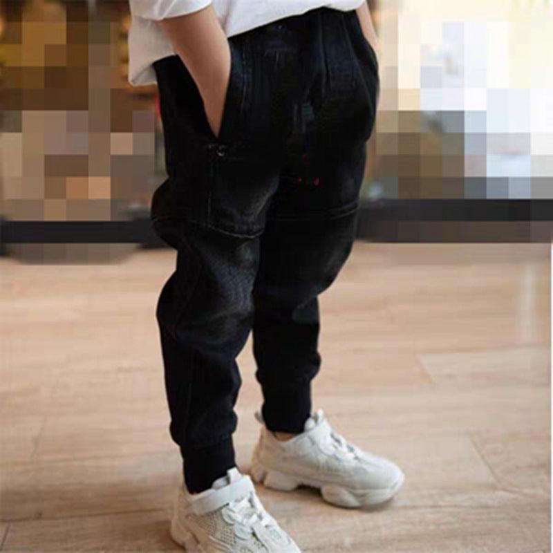 Stylish Black Denim Pants for Active Boys - Perfect for Spring and Autumn! - Vogue Aura