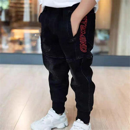 Stylish Black Denim Pants for Active Boys - Perfect for Spring and Autumn! - Vogue Aura