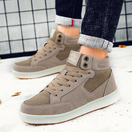 Stylish High-Top Suede Sports Sneakers for Men - Autumn & Winter Collection - Vogue Aura