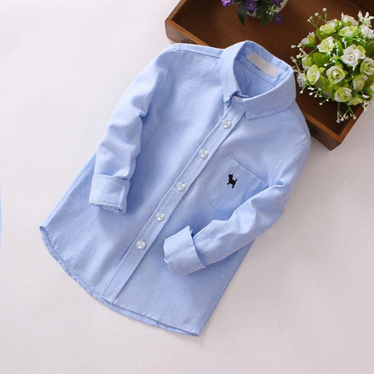 Stylish Long-Sleeve Cotton Shirts for Boys - Vogue Aura