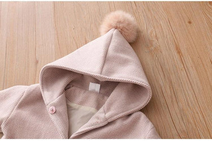 Stylish Mid-Length Woolen Coat for Kids - Vogue Aura