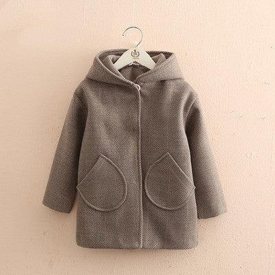 Stylish Mid-Length Woolen Coat for Kids - Vogue Aura