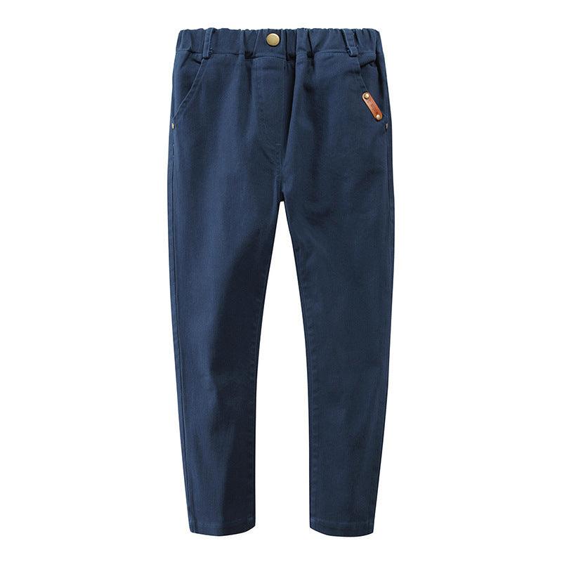 Stylish Slim-Fit Cotton Trousers for Boys - Comfortable Casual Wear - Vogue Aura