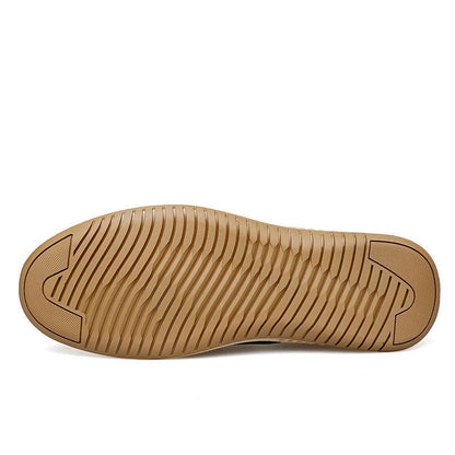 Two-Layer Cowhide Slip-On Flats for Men - Vogue Aura